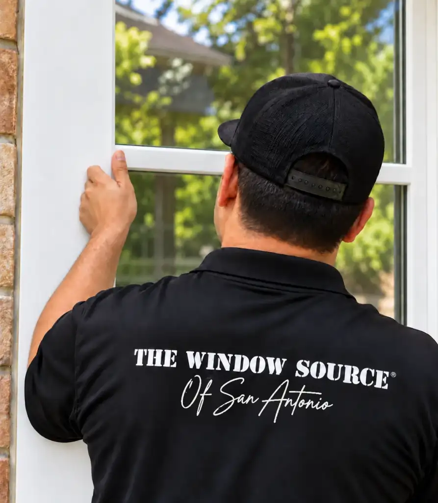 Window Source of San Antonio installer fitting a replacement window